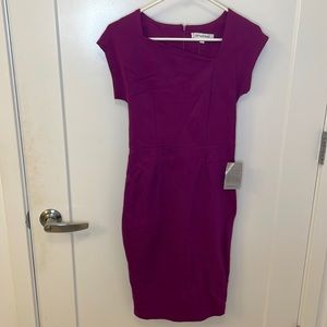 Cap Sleeve Asymmetrical Purple Dress